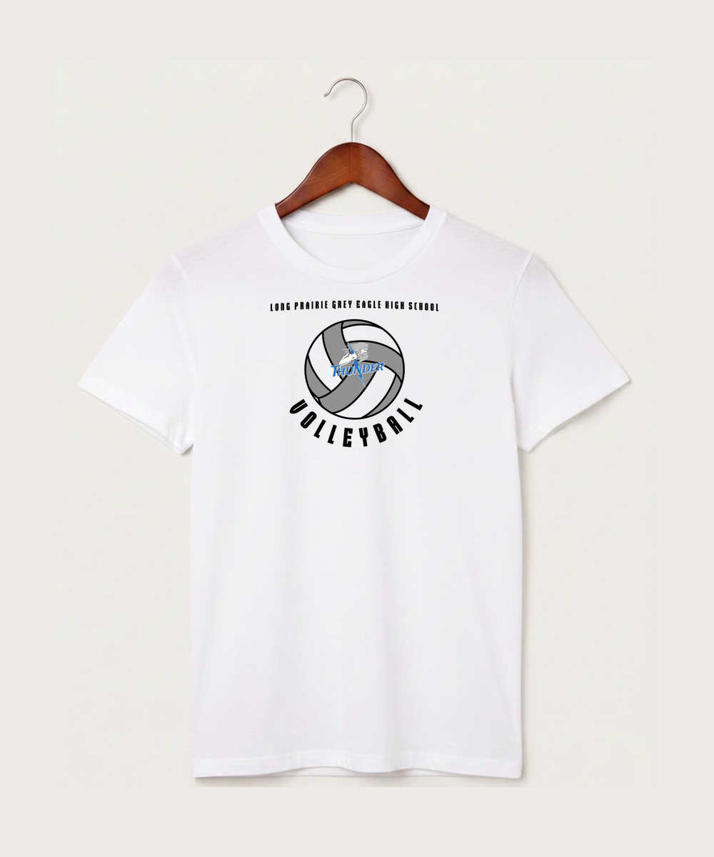 Long Prairie Grey Eagle High School Volleyball (Girls) - White T-Shirt - Full Front