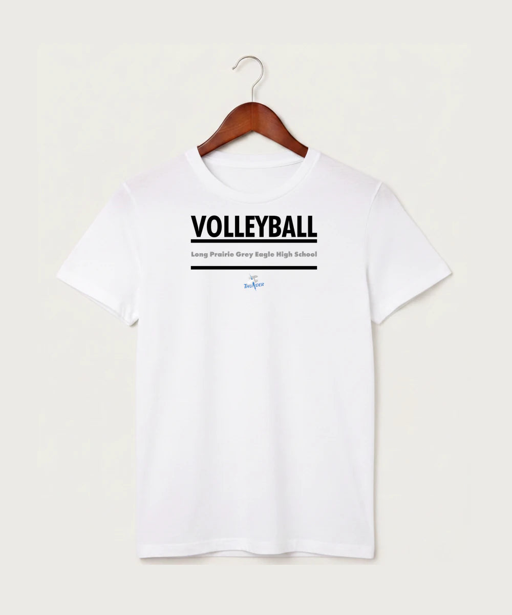 Long Prairie Grey Eagle High School Volleyball (Girls) - White T-Shirt - Full Front