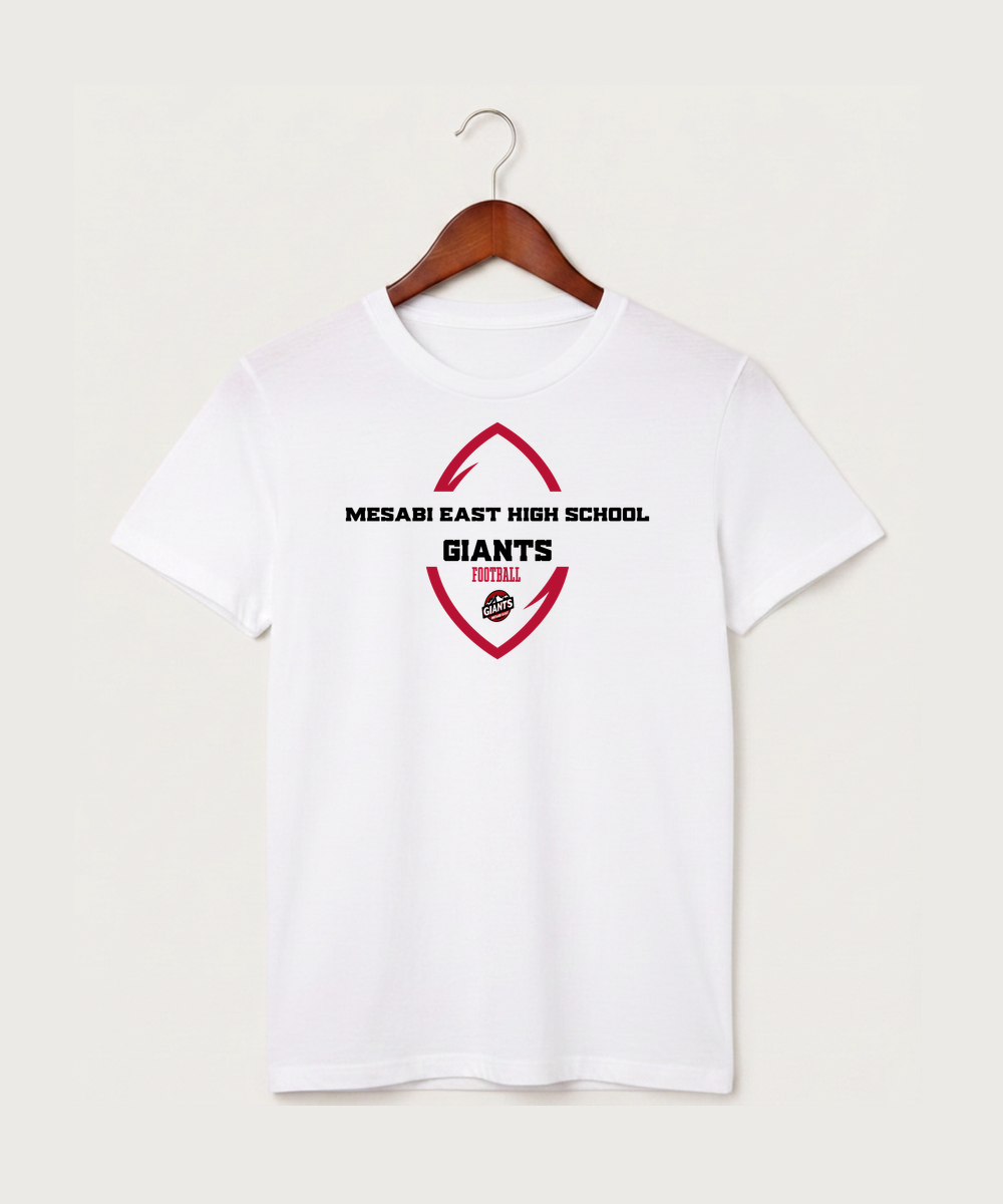 Mesabi East High School Football (Boys) - White T-Shirt - Full Front