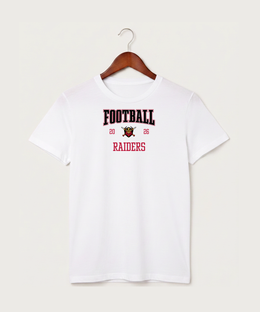 Mille Lacs High School Football (Boys) - White T-Shirt - Full Front