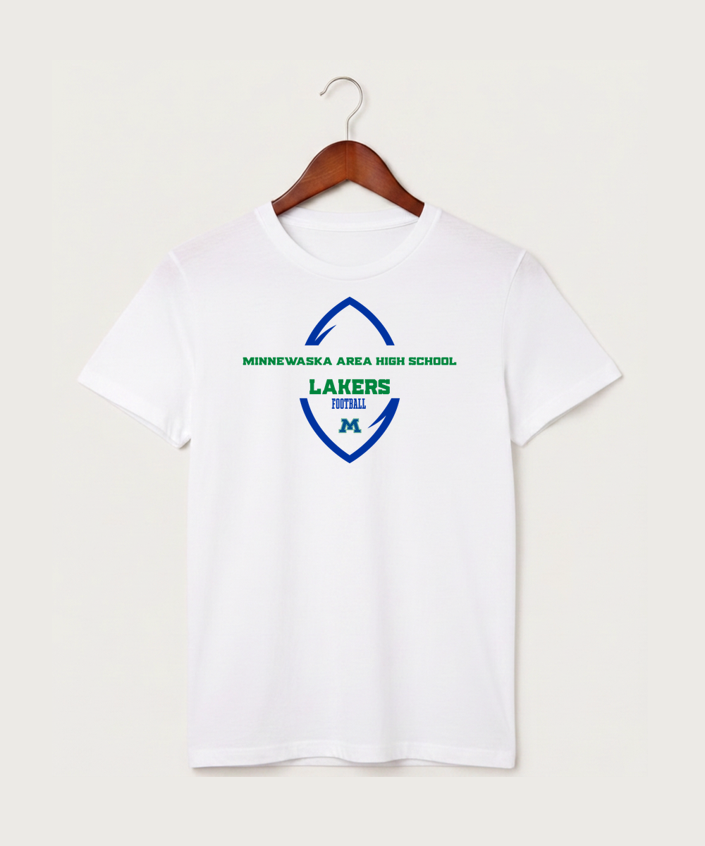 Minnewaska Area High School Football (Boys) - White T-Shirt - Full Front