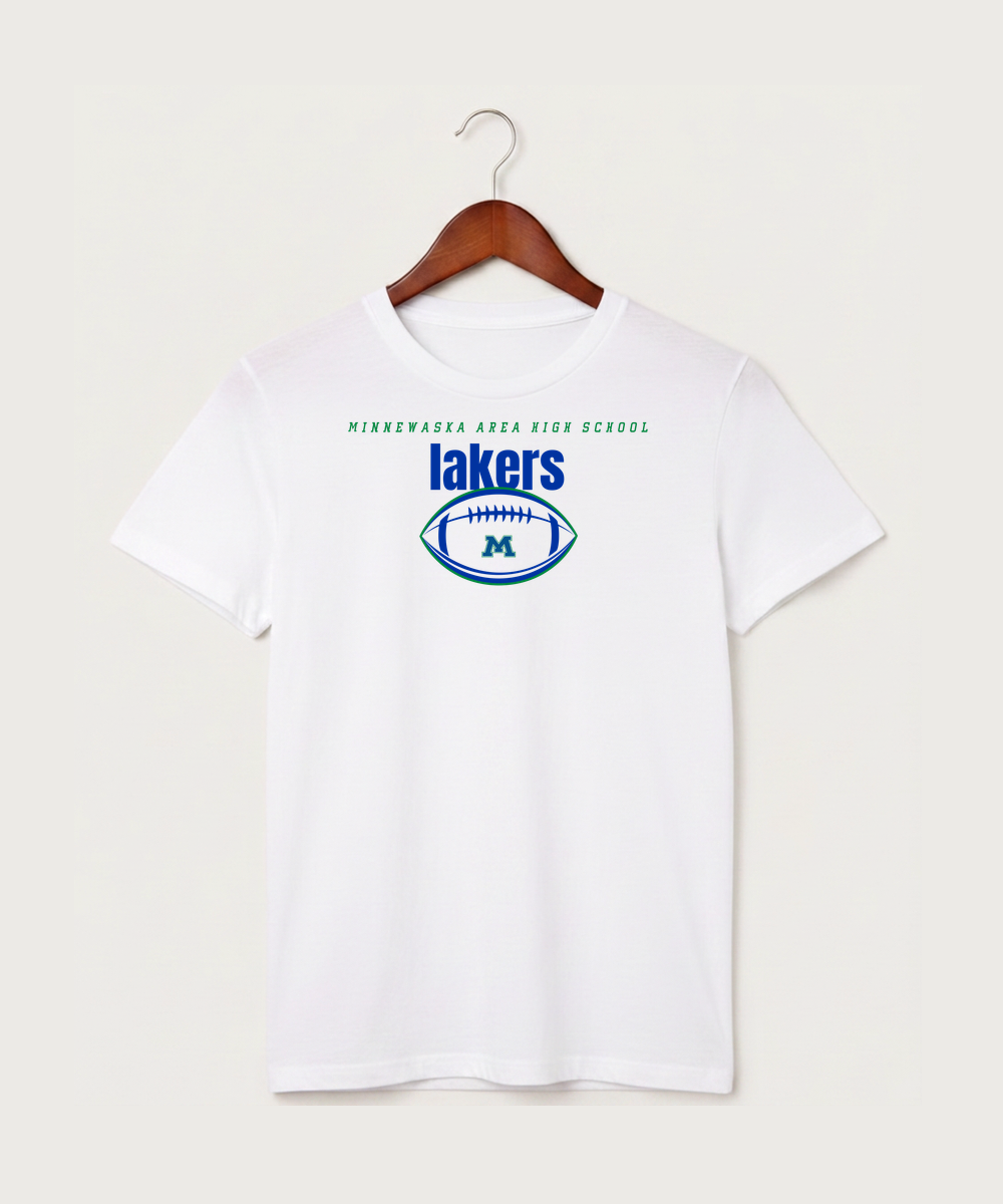 Minnewaska Area High School Football (Boys) - White T-Shirt - Full Front