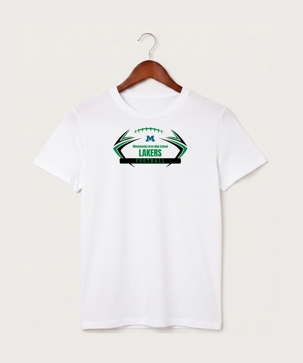 Minnewaska Area High School Football (Boys) - White T-Shirt - Full Front