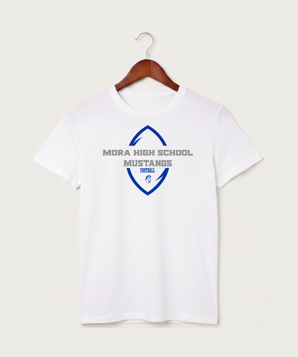 Mora High School Football (Boys) - White T-Shirt - Full Front