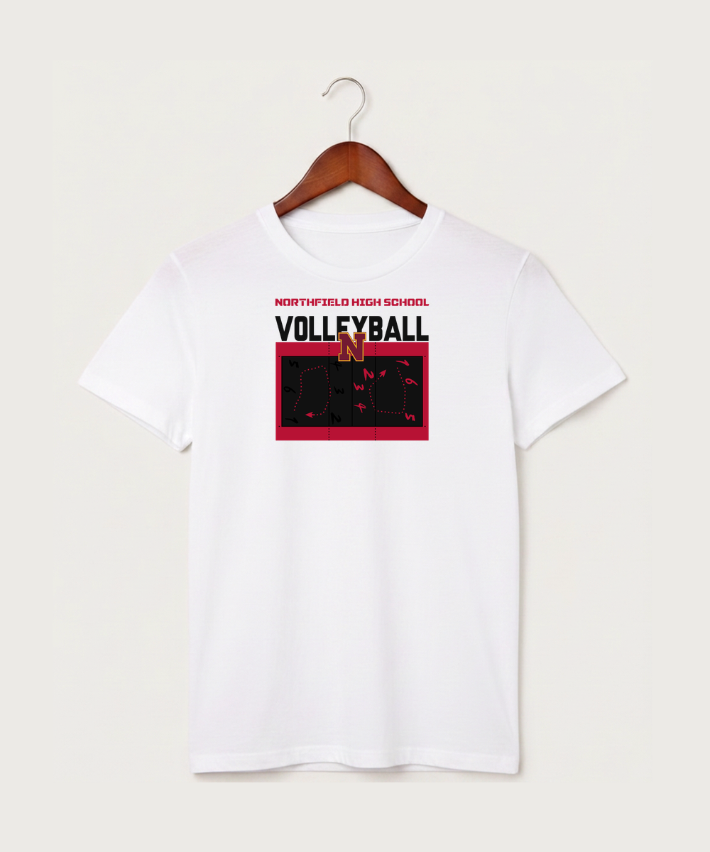 Northfield High School Volleyball (Girls) - White T-Shirt - Full Front