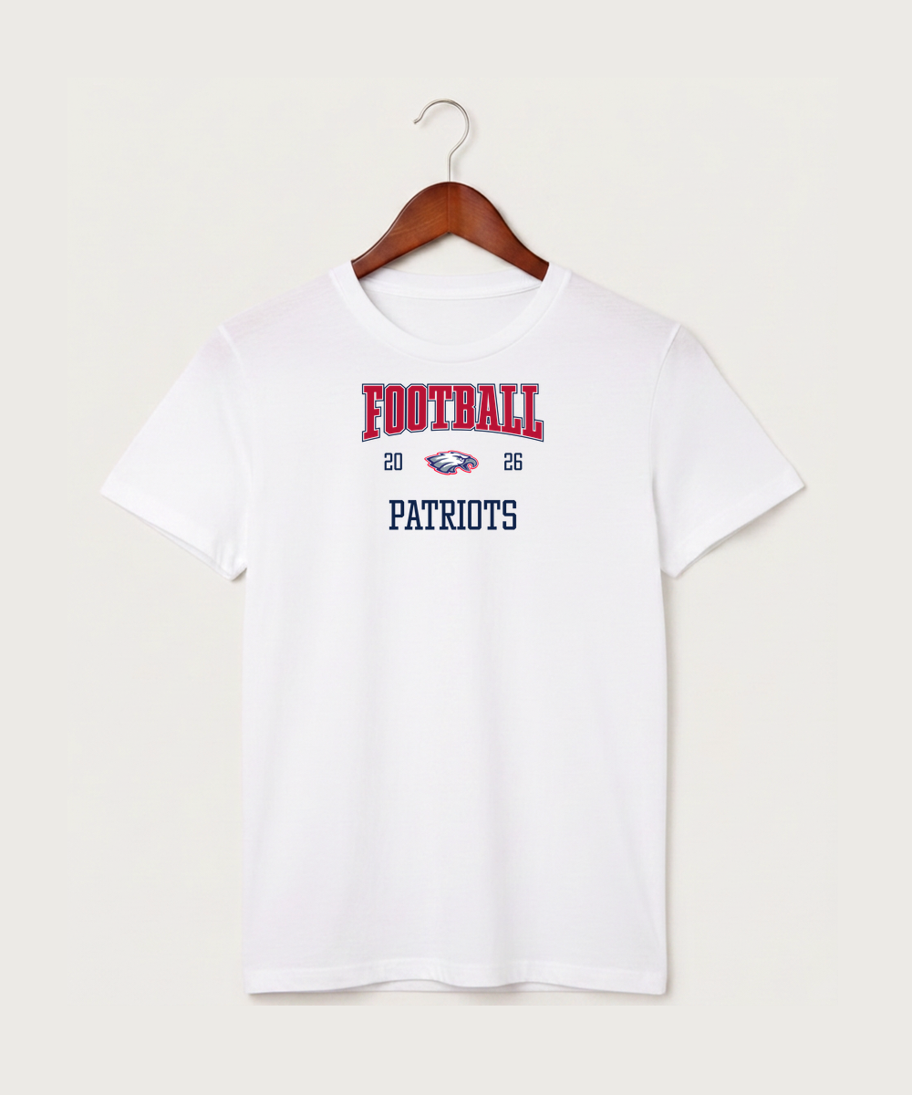 Pequot Lakes High School Football (Boys) - White T-Shirt - Full Front
