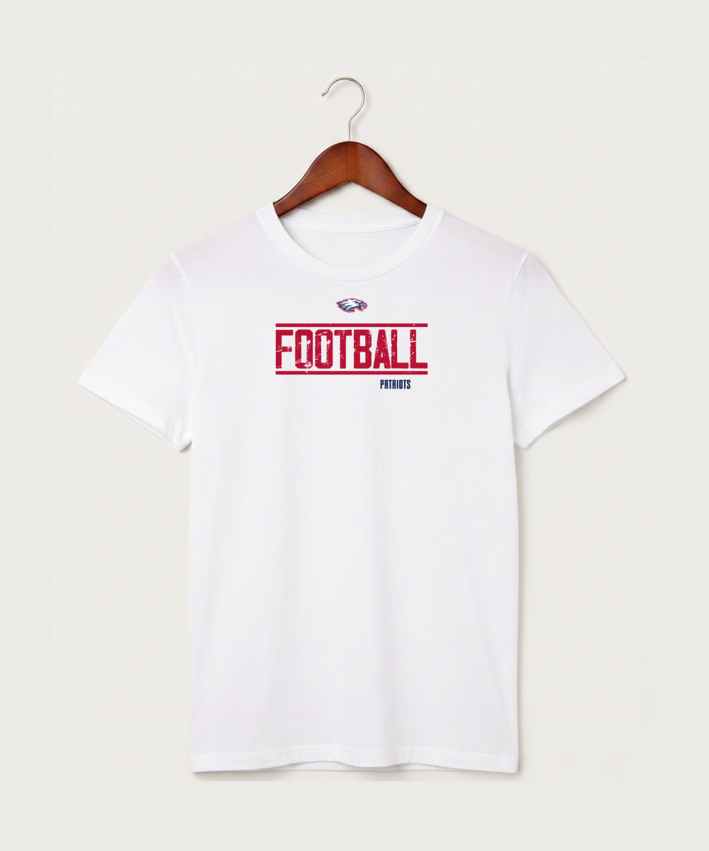 Pequot Lakes High School Football (Boys) - White T-Shirt - Full Front