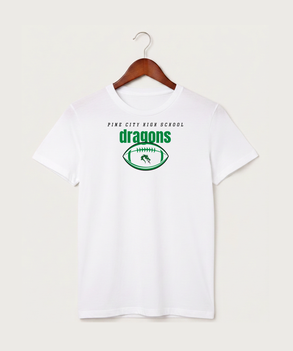 Pine City High School Football (Boys) - White T-Shirt - Full Front