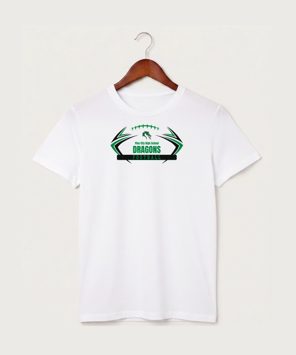 Pine City High School Football (Boys) - White T-Shirt - Full Front