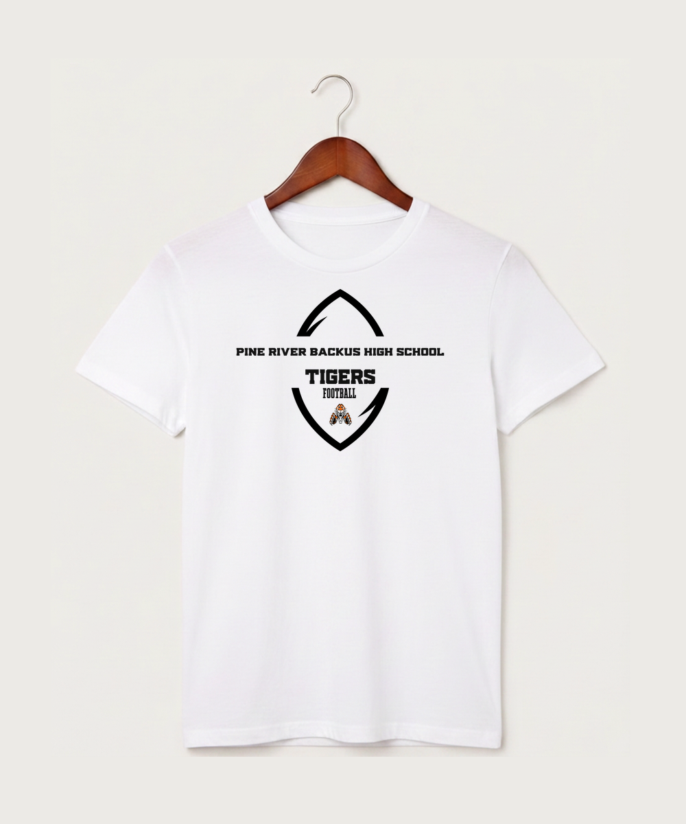 Pine River Backus High School Football (Boys) - White T-Shirt - Full Front