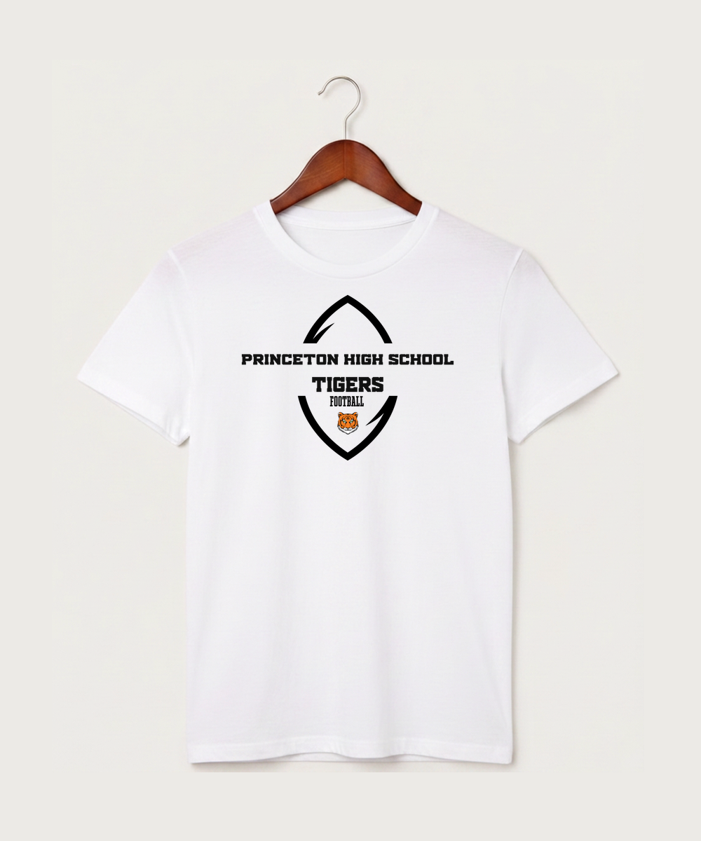 Princeton High School Football (Boys) - White T-Shirt - Full Front