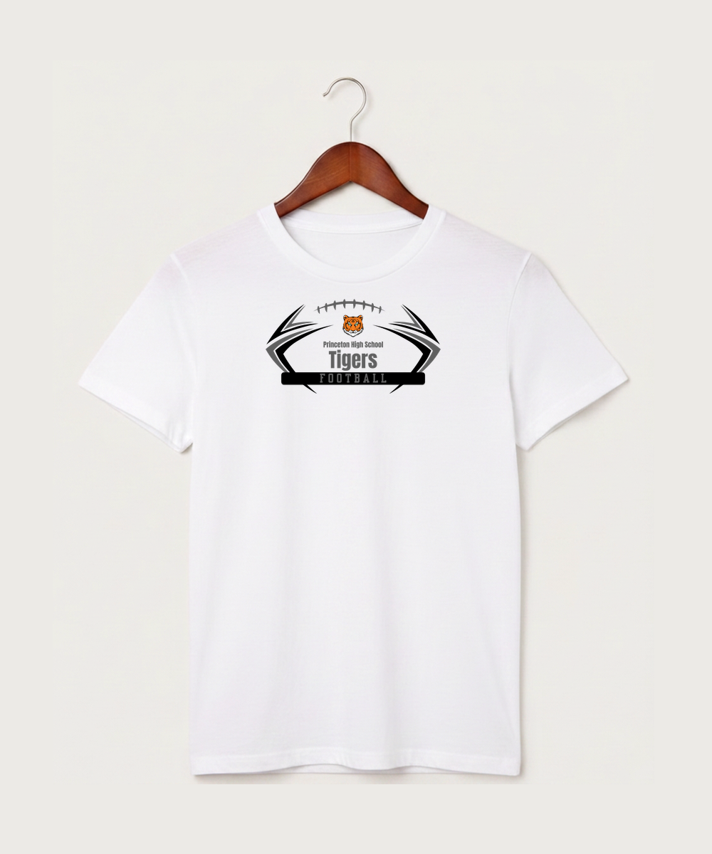 Princeton High School Football (Boys) - White T-Shirt - Full Front