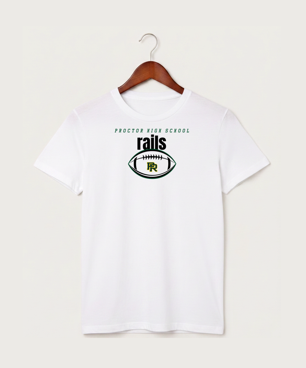 Proctor High School Football (Boys) - White T-Shirt - Full Front
