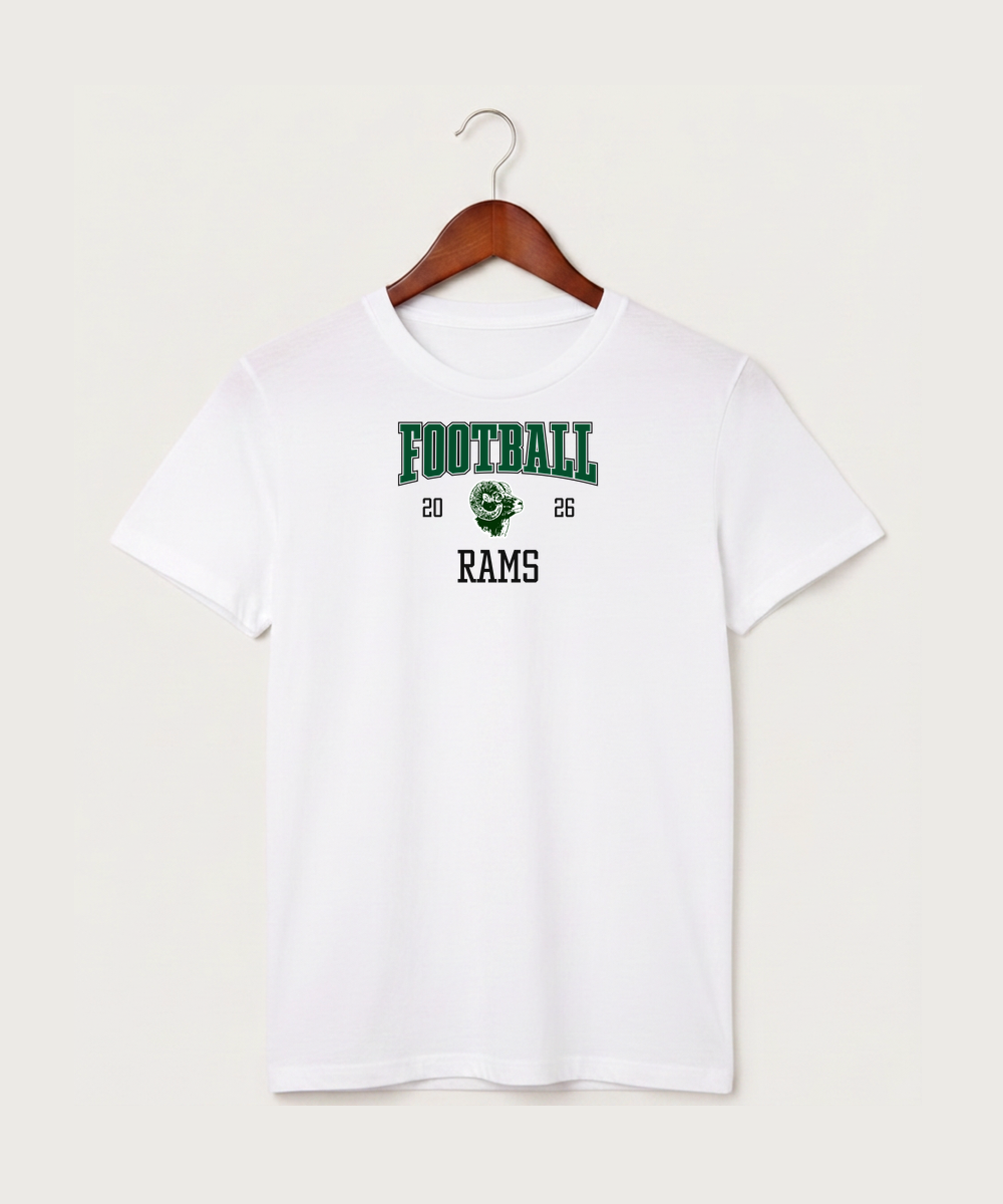 Roseau High School Football (Boys) - White T-Shirt - Full Front