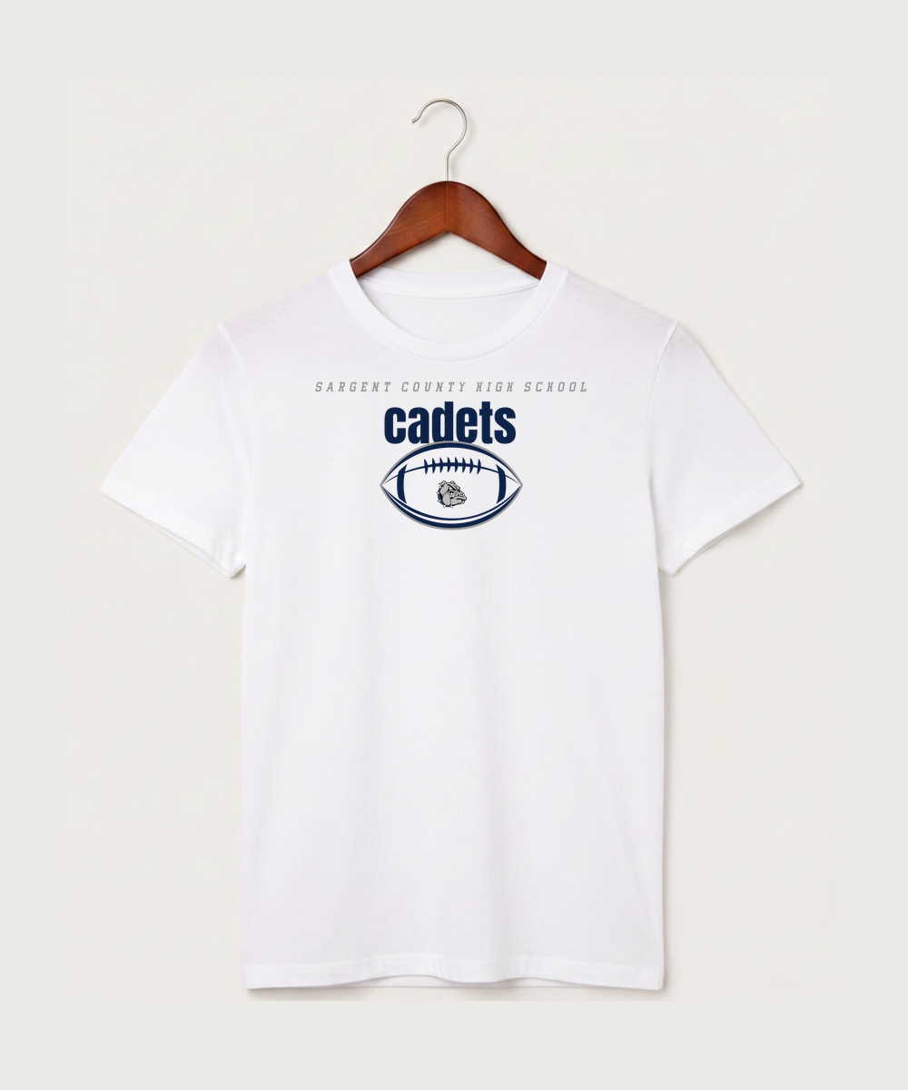 Sargent County High School Football (Boys) - White T-Shirt - Full Front