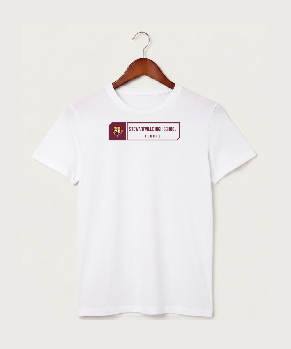 Stewartville High School Tennis (Coed) - White T-Shirt - Full Front