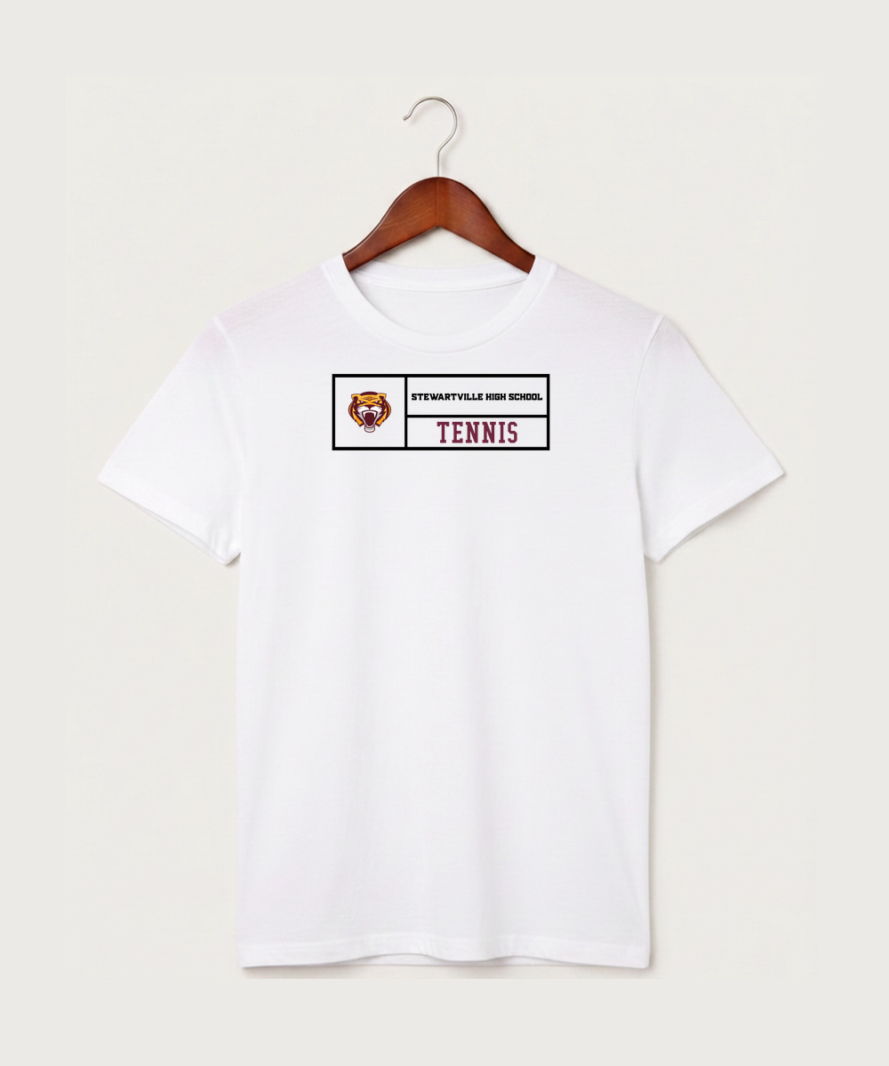 Stewartville High School Tennis (Coed) - White T-Shirt - Full Front