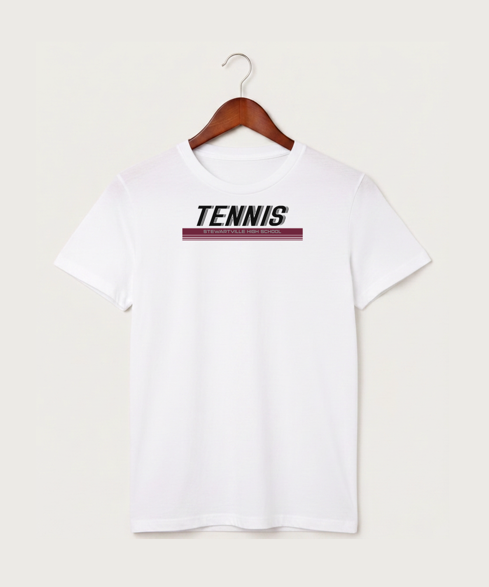 Stewartville High School Tennis (Coed) - White T-Shirt - Full Front