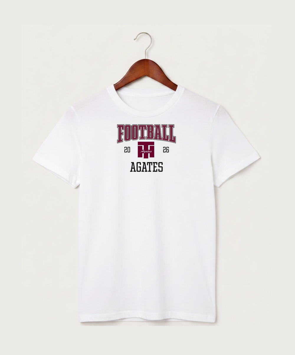 Two Harbors High School Football (Boys) - White T-Shirt - Full Front