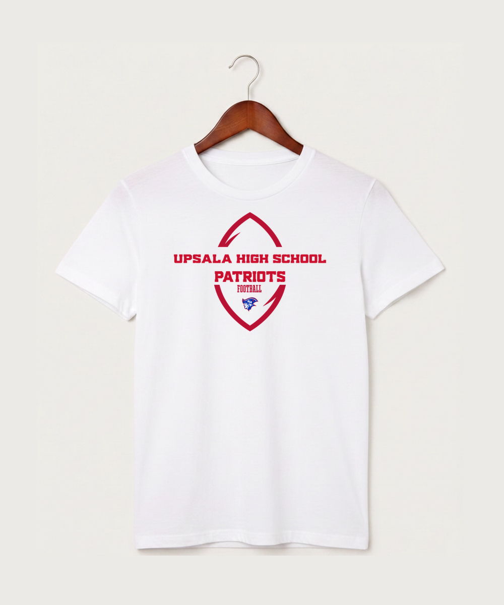 Upsala High School Football (Boys) - White T-Shirt - Full Front