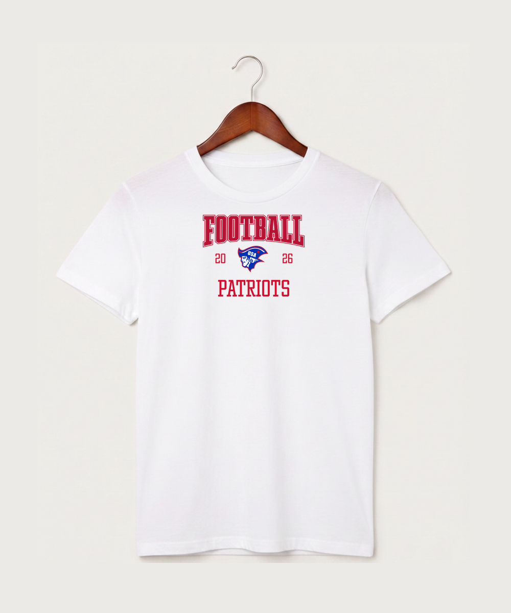 Upsala High School Football (Boys) - White T-Shirt - Full Front