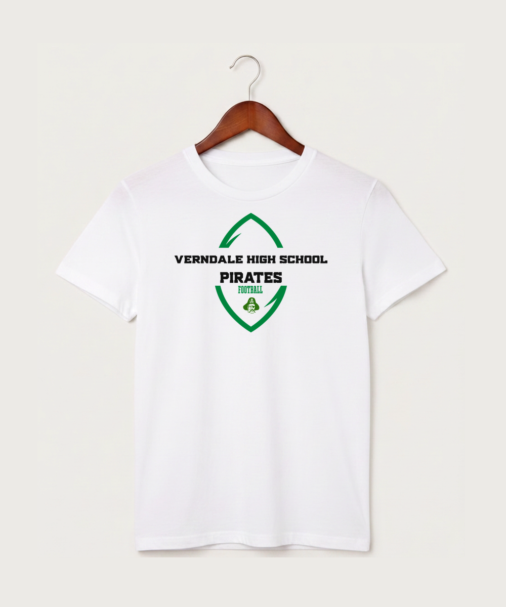 Verndale High School Football (Boys) - White T-Shirt - Full Front