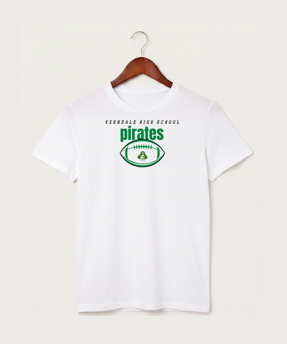Verndale High School Football (Boys) - White T-Shirt - Full Front