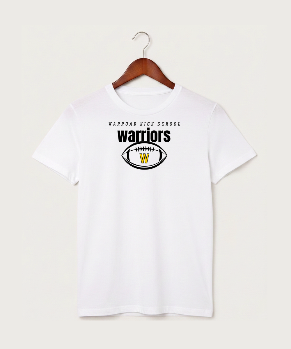 Warroad High School Football (Boys) - White T-Shirt - Full Front