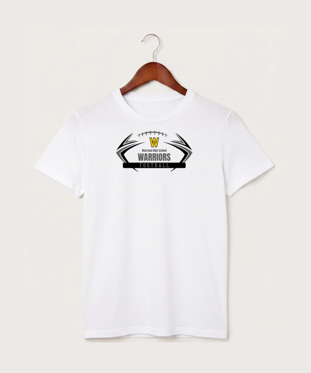 Warroad High School Football (Boys) - White T-Shirt - Full Front
