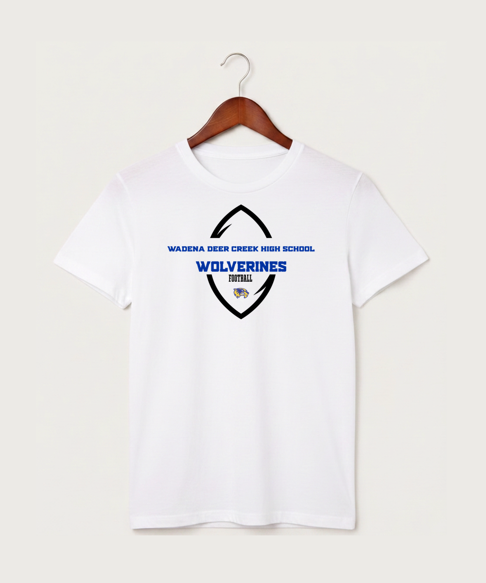 Wadena Deer Creek High School Football (Boys) - White T-Shirt - Full Front