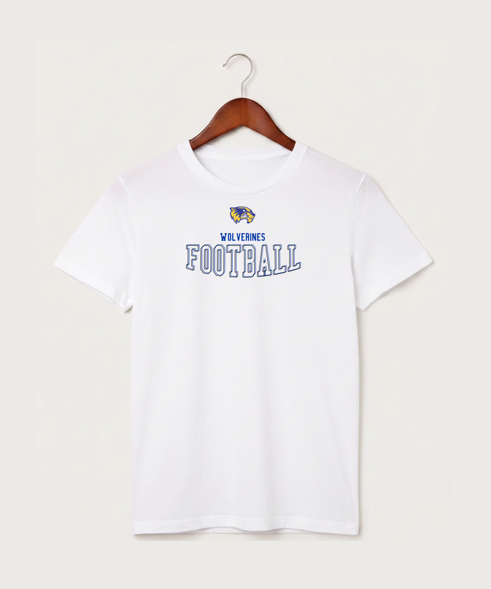 Wadena Deer Creek High School Football (Boys) - White T-Shirt - Full Front
