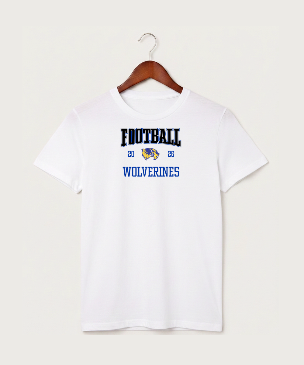Wadena Deer Creek High School Football (Boys) - White T-Shirt - Full Front