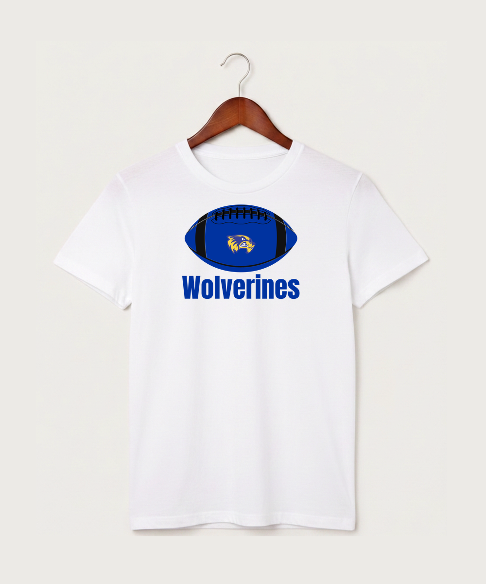 Wadena Deer Creek High School Football (Boys) - White T-Shirt - Full Front