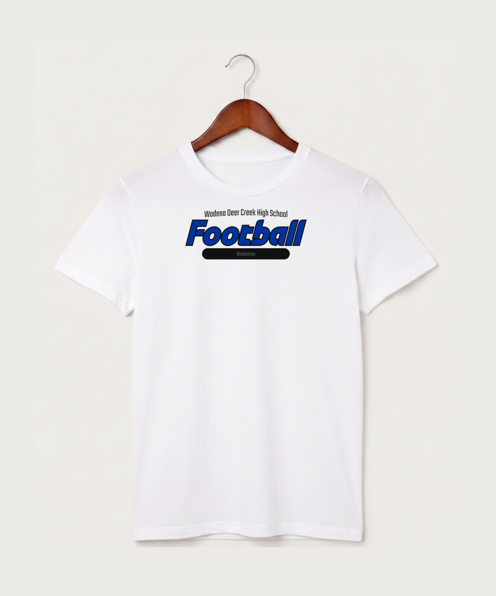 Wadena Deer Creek High School Football (Boys) - White T-Shirt - Full Front