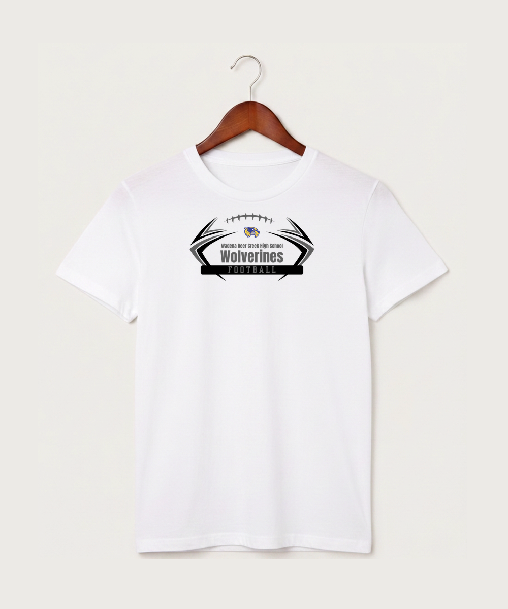 Wadena Deer Creek High School Football (Boys) - White T-Shirt - Full Front