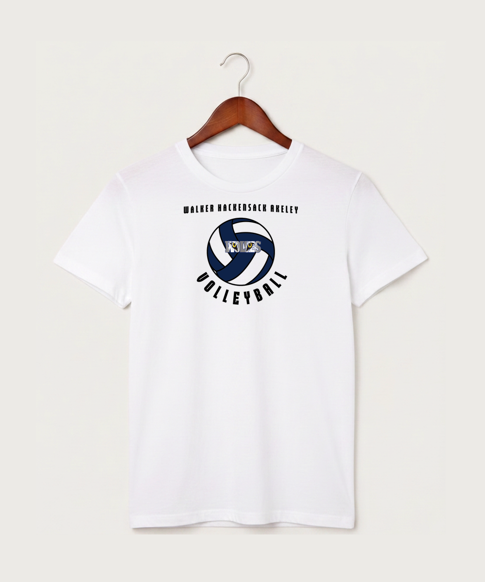 Walker Hackensack Akeley Volleyball (Girls) - White T-Shirt - Full Front