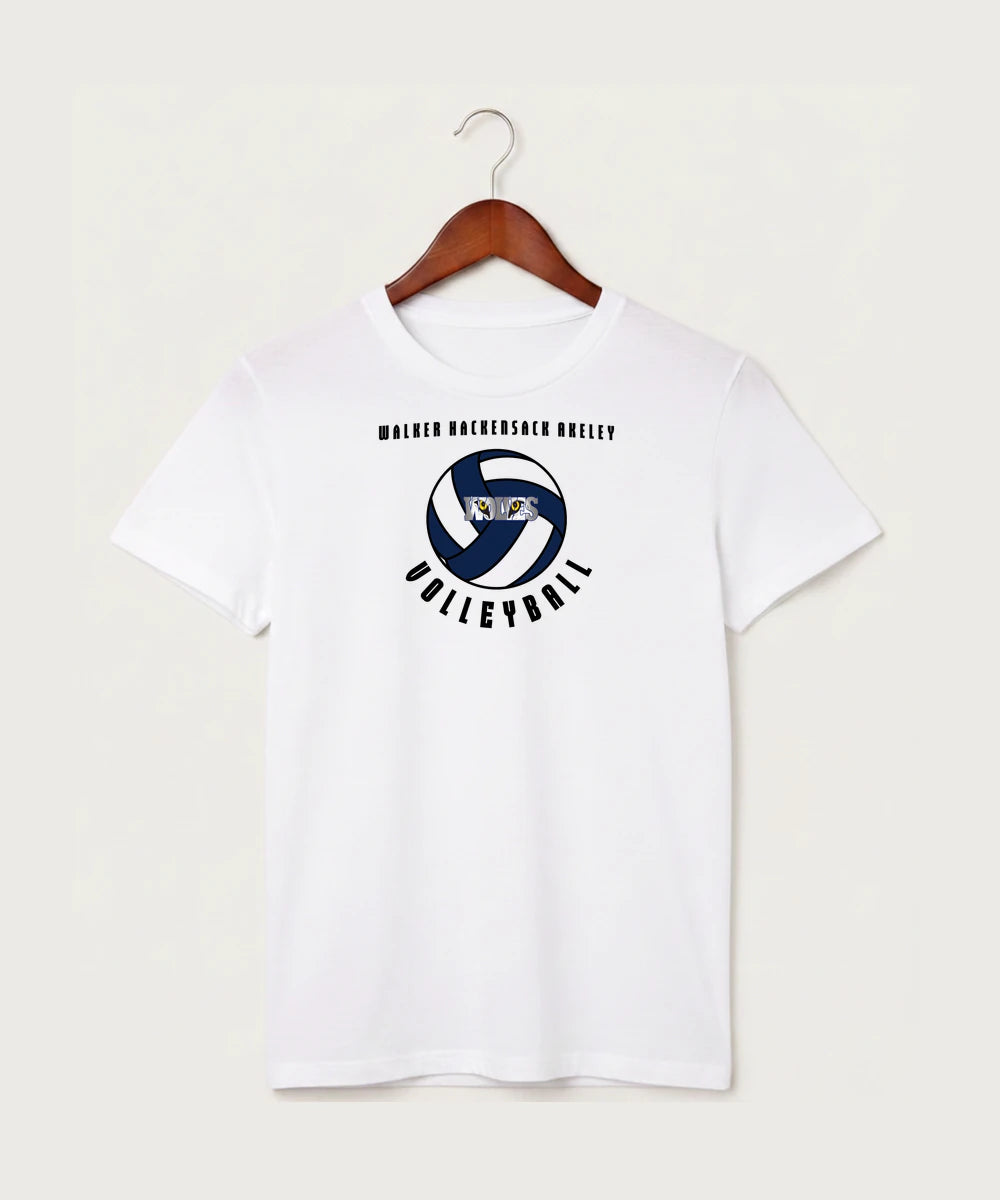 Walker Hackensack Akeley Volleyball (Girls) - White T-Shirt - Full Front