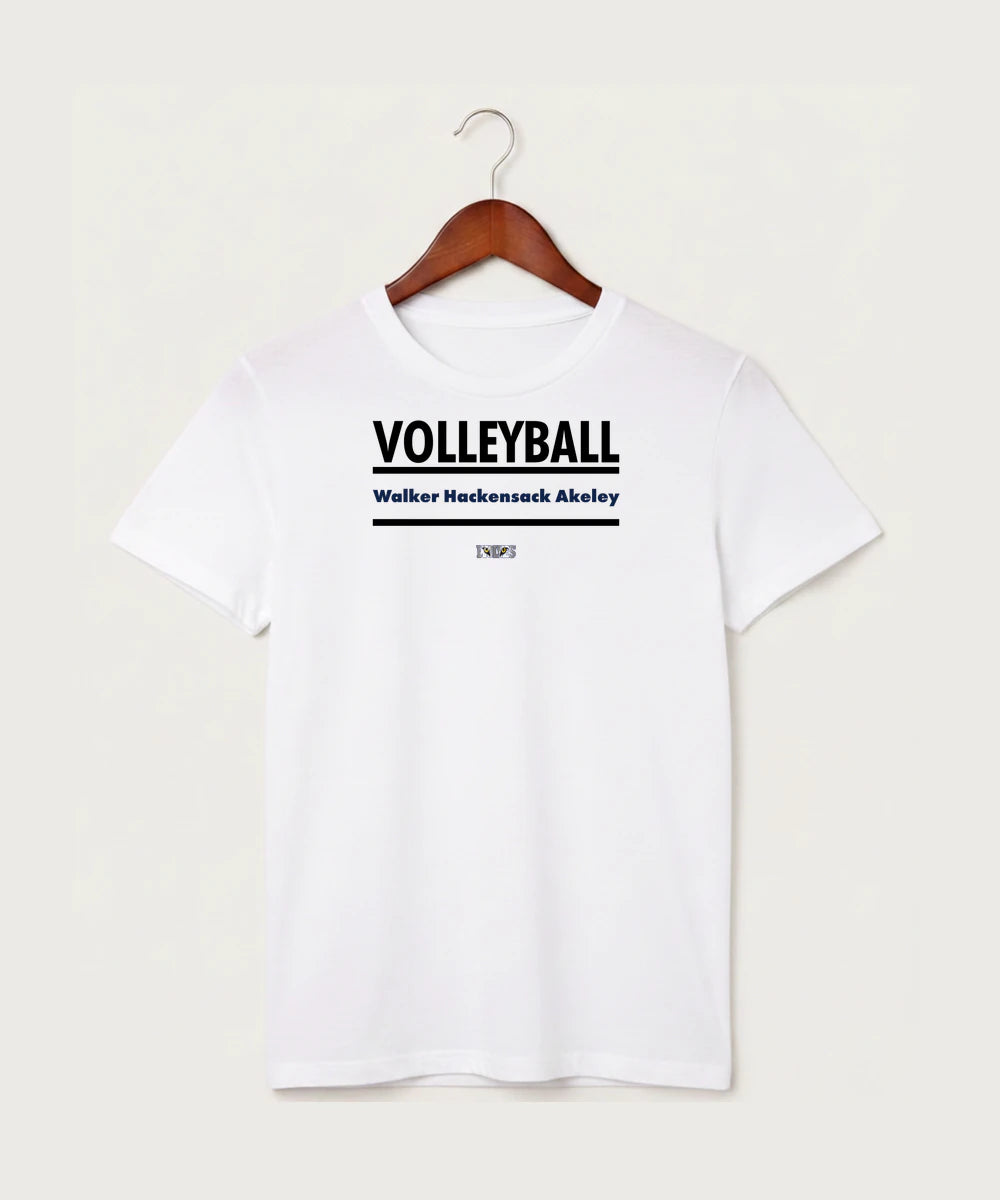 Walker Hackensack Akeley Volleyball (Girls) - White T-Shirt - Full Front