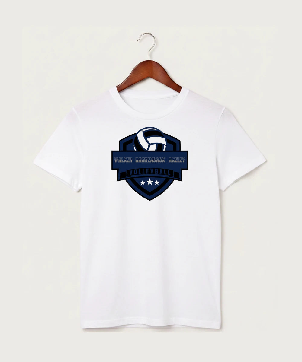 Walker Hackensack Akeley Volleyball (Girls) - White T-Shirt - Full Front