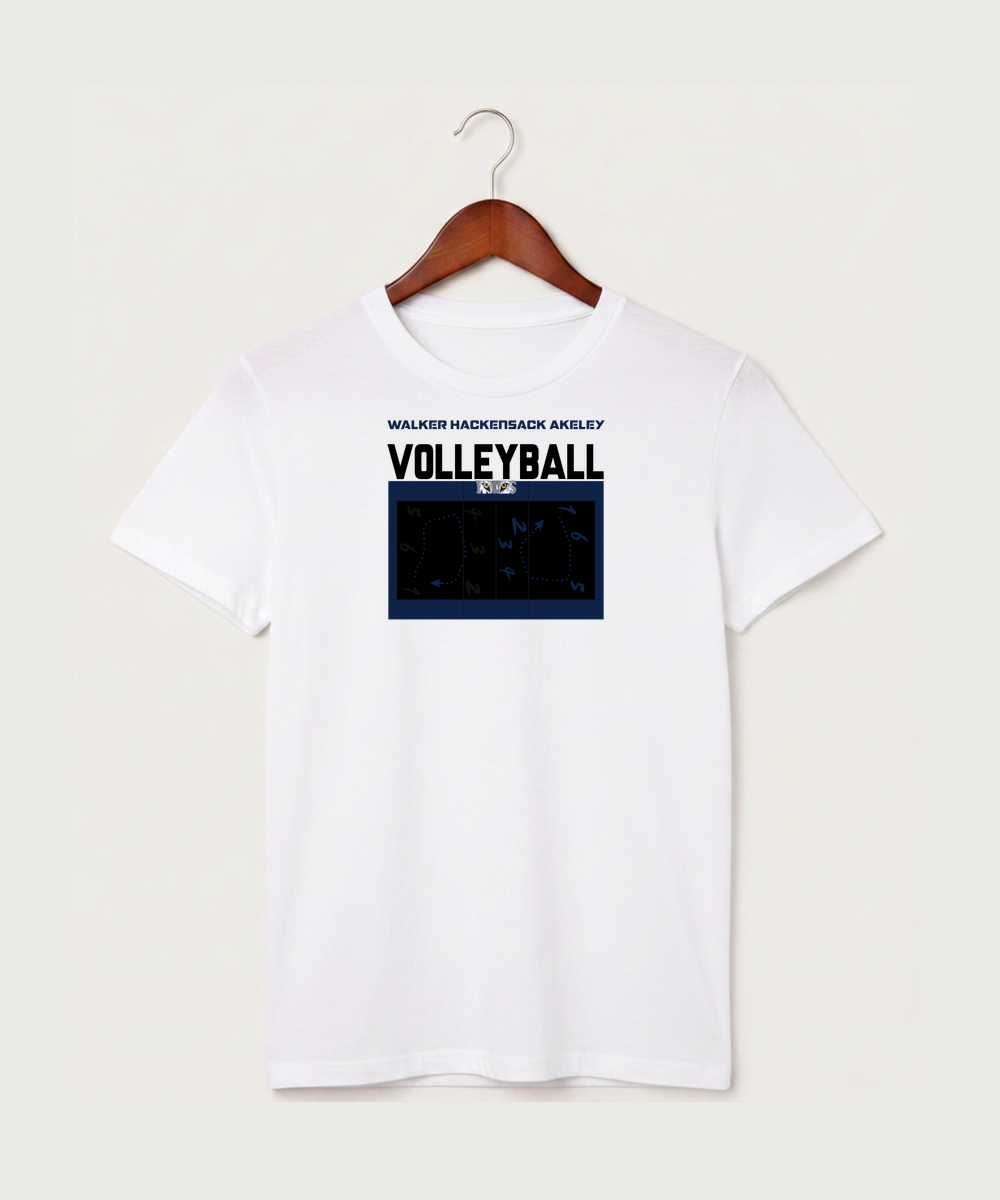 Walker Hackensack Akeley Volleyball (Girls) - White T-Shirt - Full Front