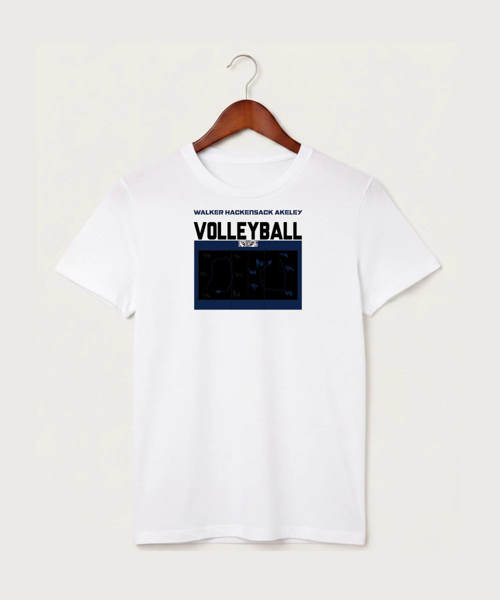 Walker Hackensack Akeley Volleyball (Girls) - White T-Shirt - Full Front