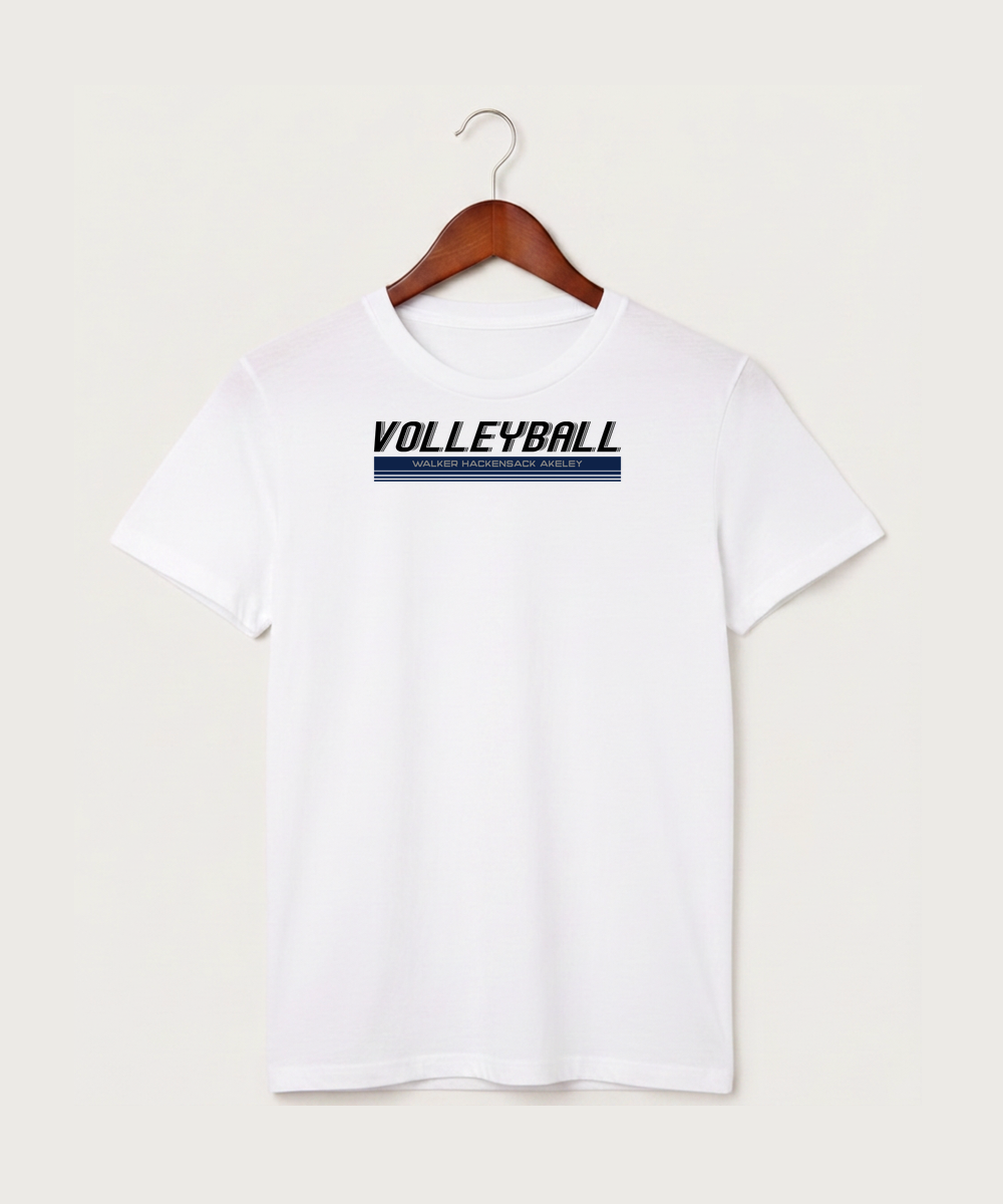 Walker Hackensack Akeley Volleyball (Girls) - White T-Shirt - Full Front