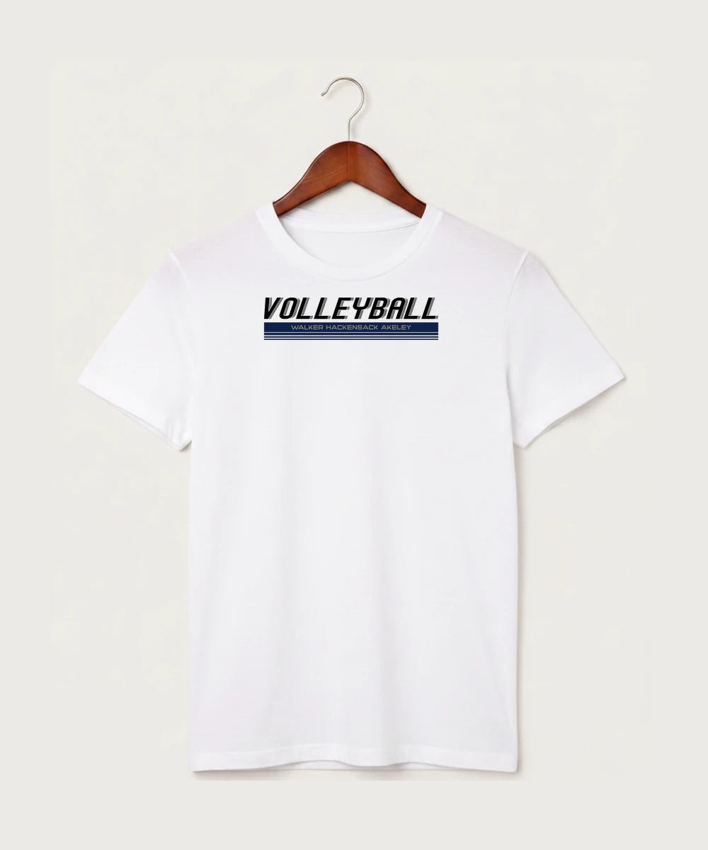 Walker Hackensack Akeley Volleyball (Girls) - White T-Shirt - Full Front