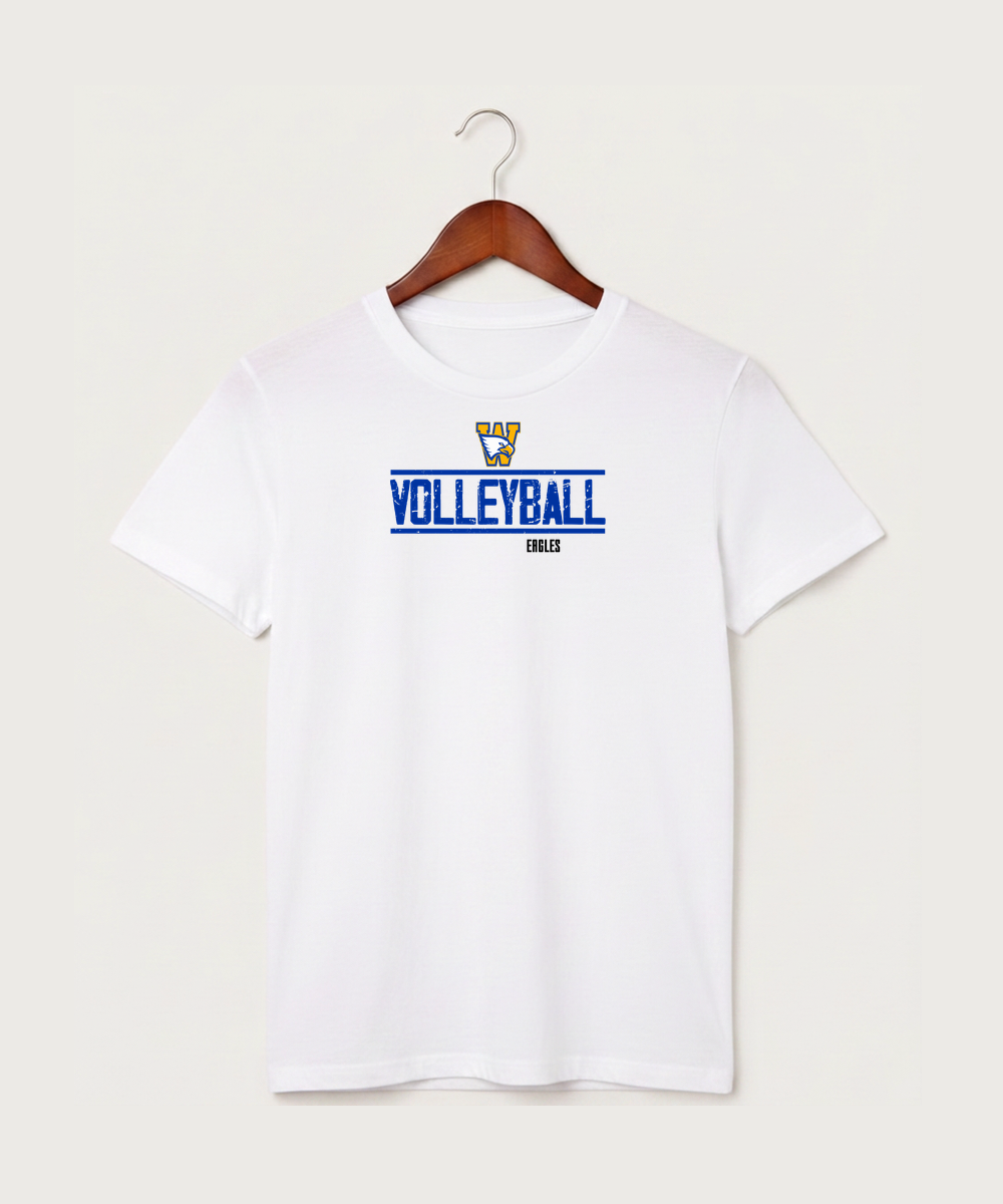 Windom Area High School Volleyball (Girls) - White T-Shirt - Full Front