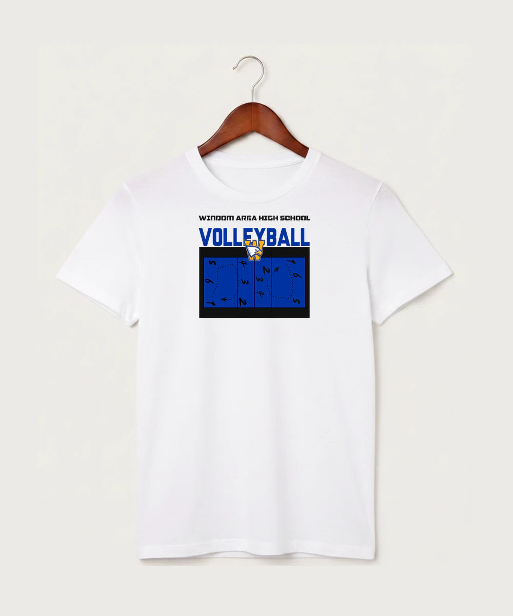 Windom Area High School Volleyball (Girls) - White T-Shirt - Full Front