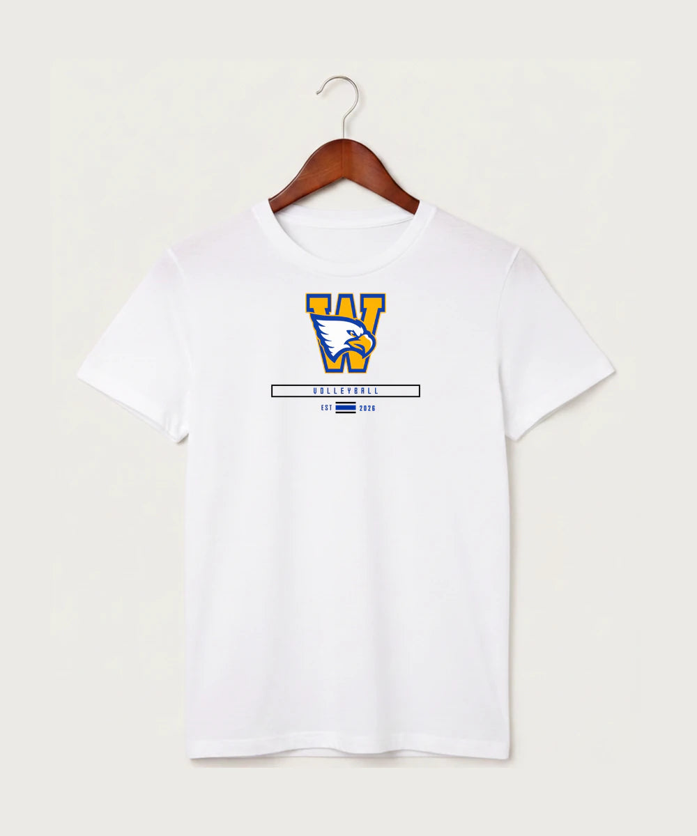 Windom Area High School Volleyball (Girls) - White T-Shirt - Full Front