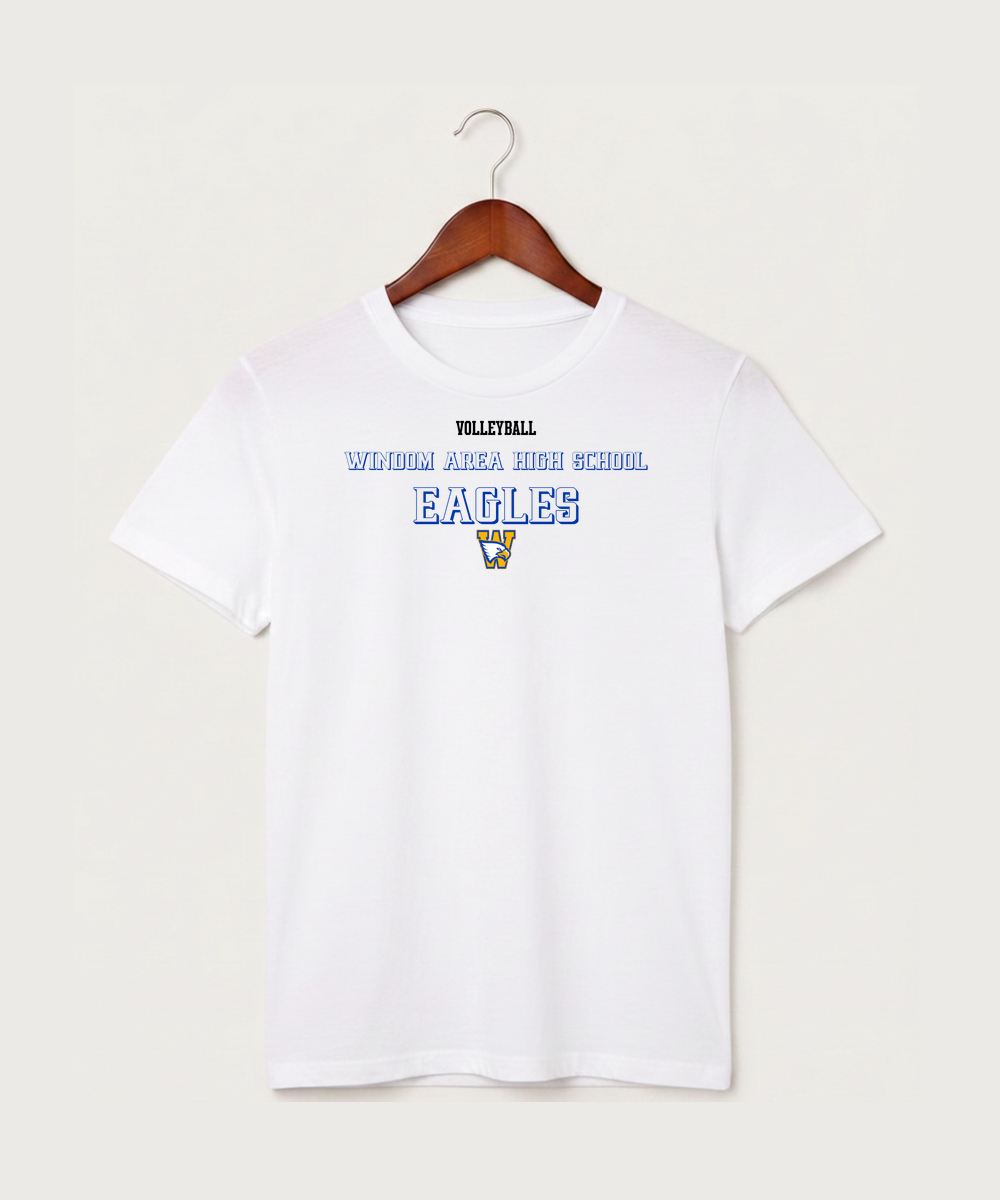 Windom Area High School Volleyball (Girls) - White T-Shirt - Full Front