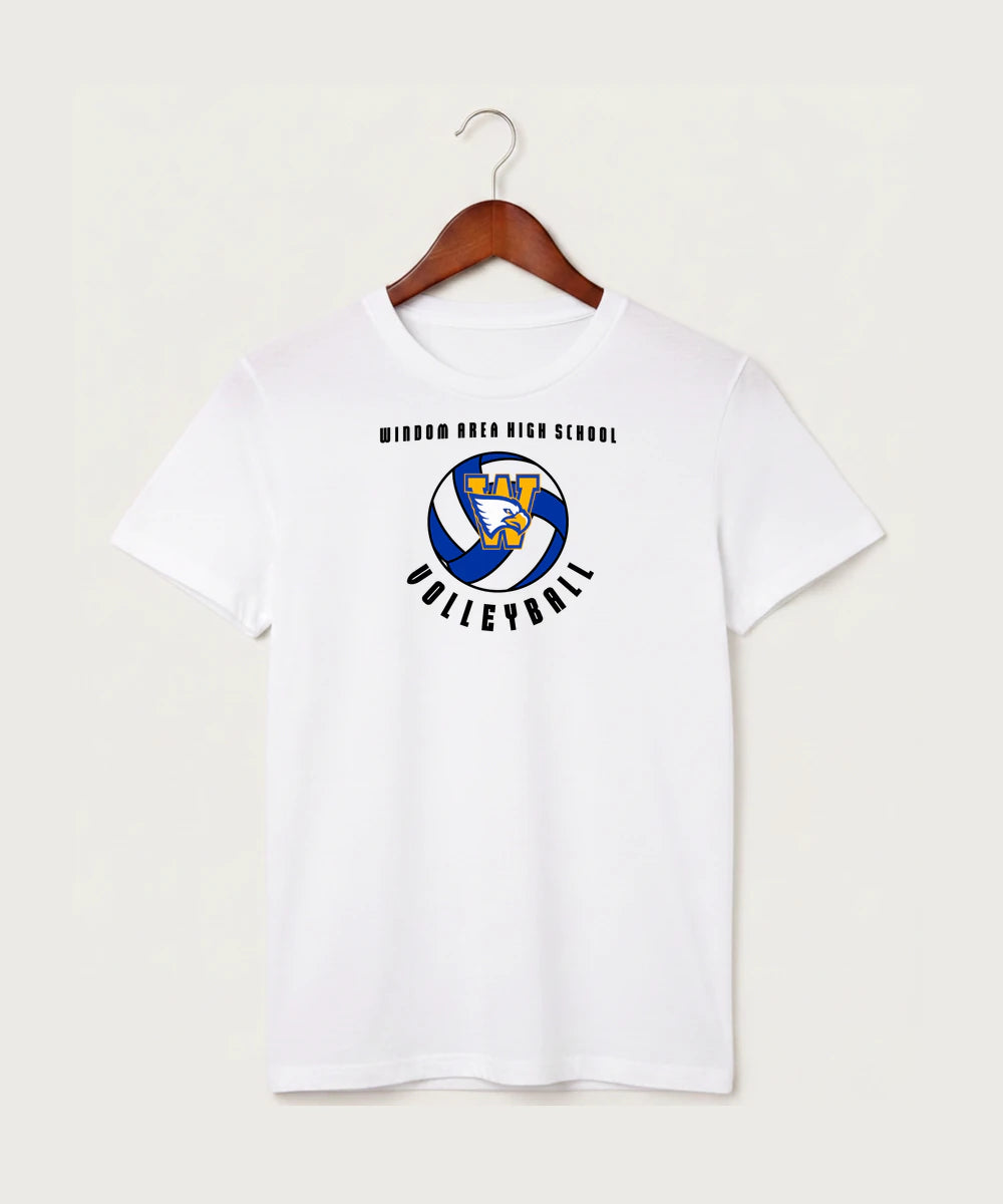 Windom Area High School Volleyball (Girls) - White T-Shirt - Full Front