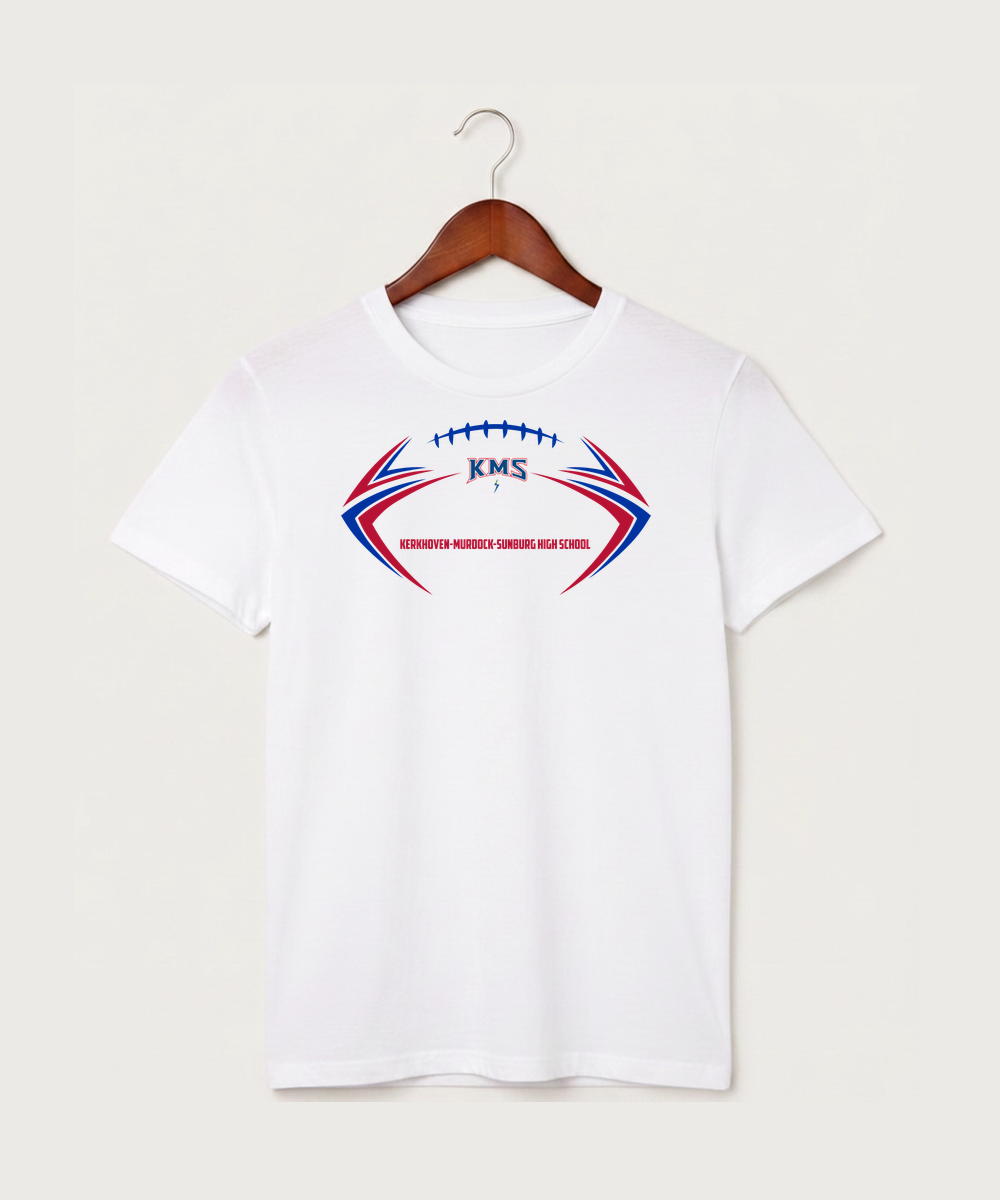 Kerkhoven-Murdock-Sunburg High School Football (Boys) - White T-Shirt - Full Front