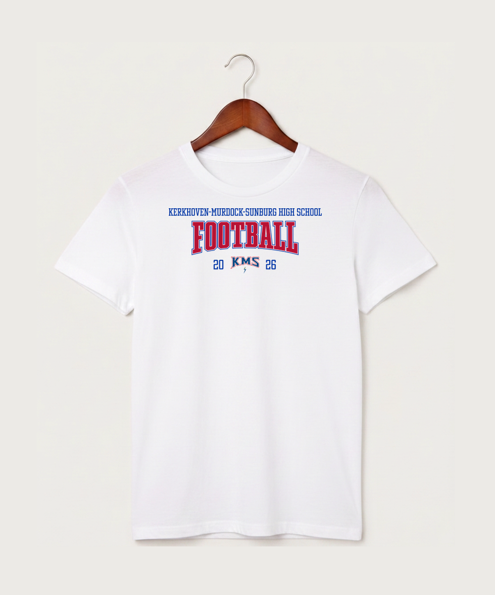 Kerkhoven-Murdock-Sunburg High School Football (Boys) - White T-Shirt - Full Front